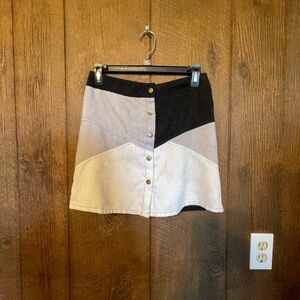 She + Sky Black and Gray Mini Skirt